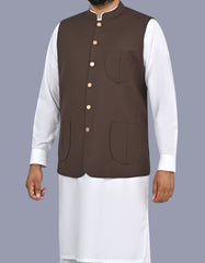Chocolate Plain Waist Coat WC2609C-38