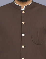 Chocolate Plain Waist Coat WC2609C-36