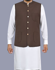 Chocolate Plain Waist Coat WC2609C-34