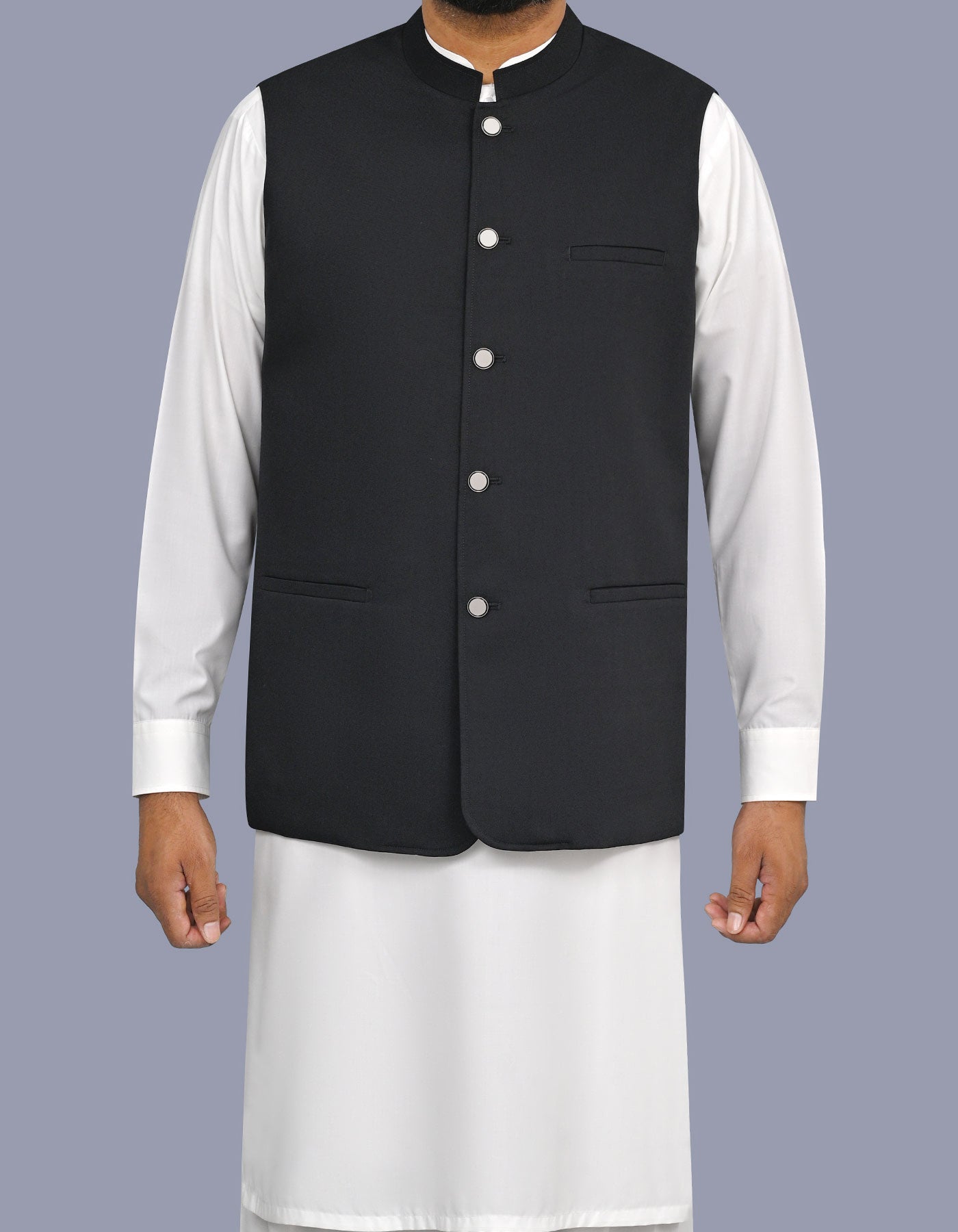 Black Plain Waist Coat WC2610C-34