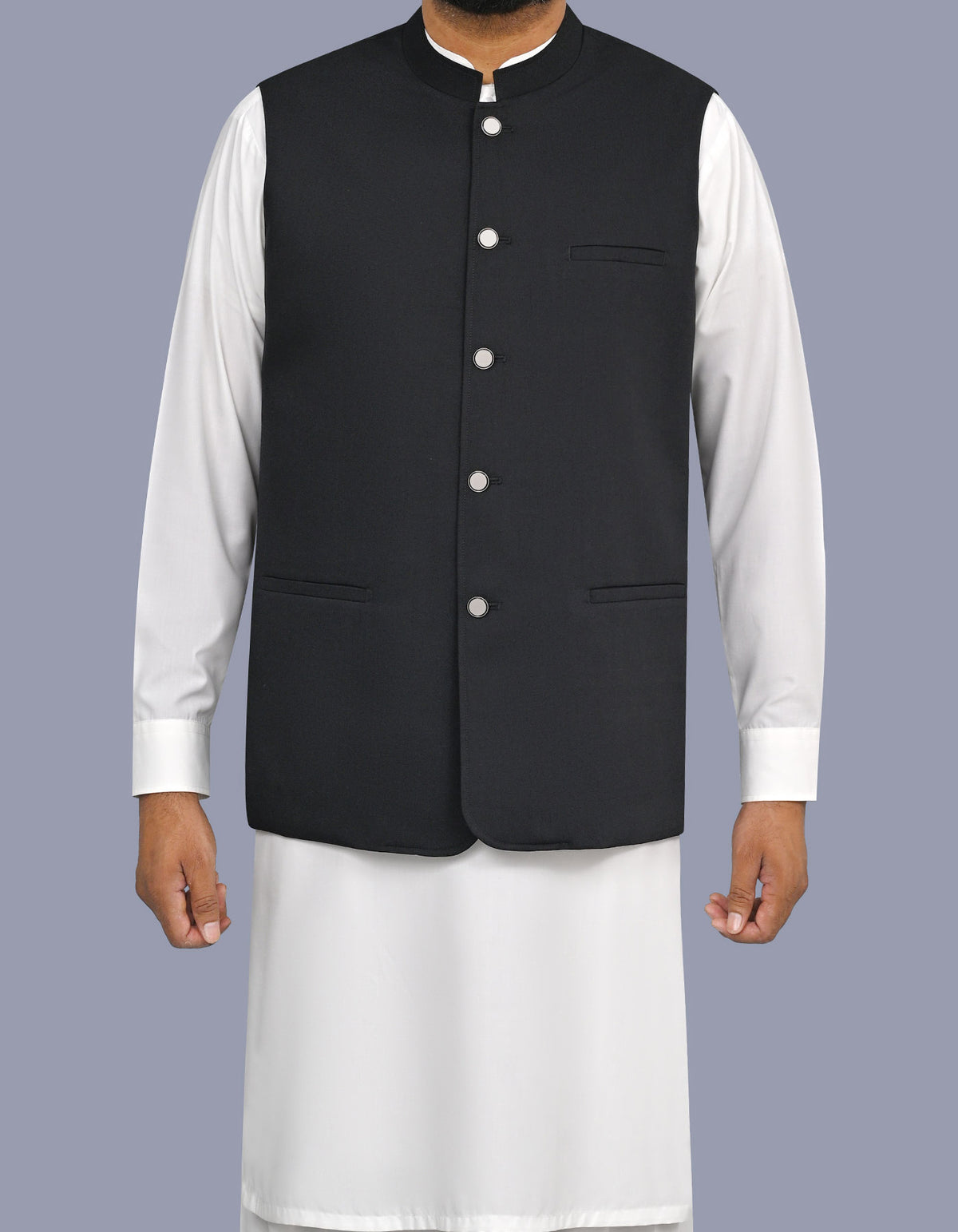 Black Plain Waist Coat WC2610C-34