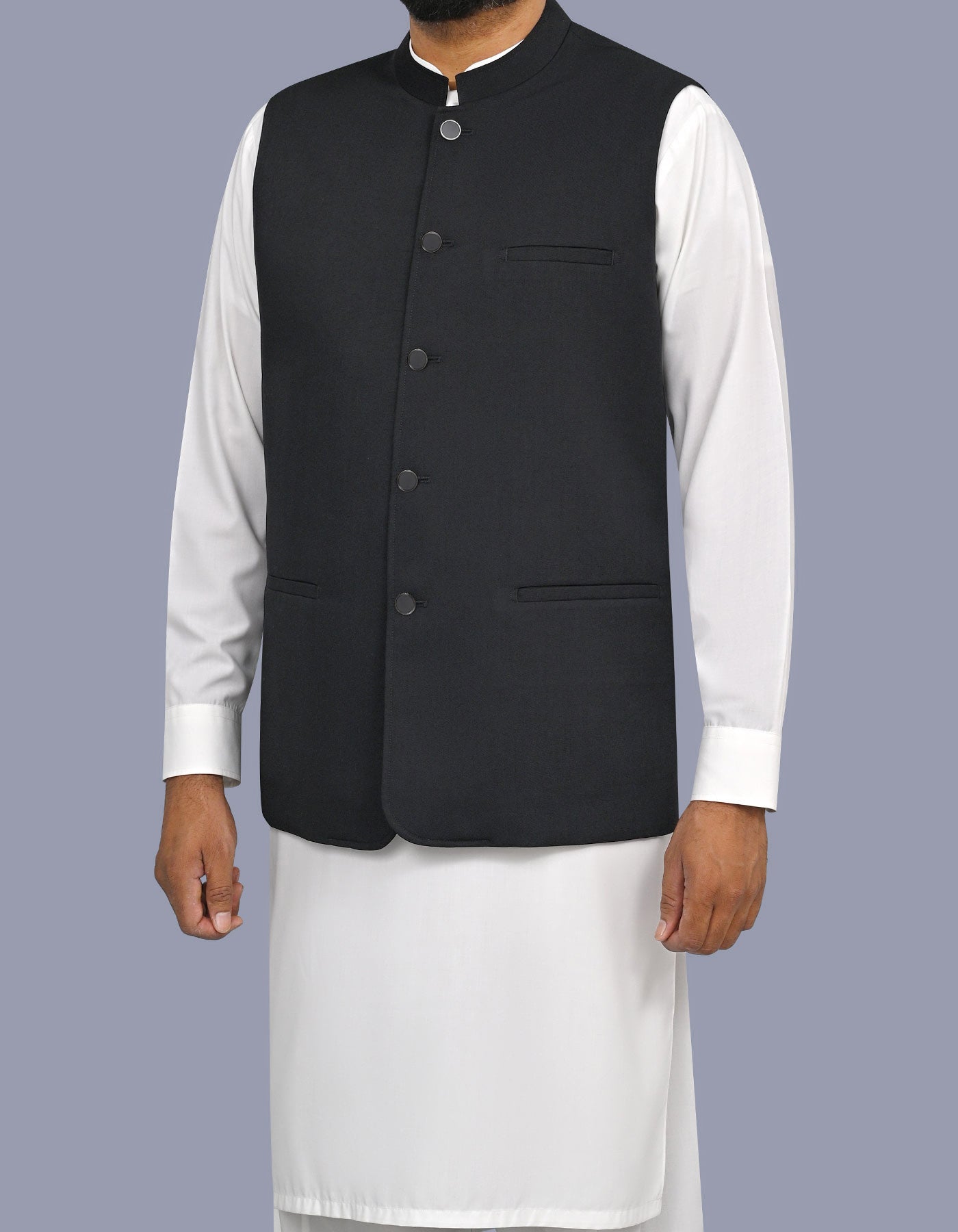 Black Plain Waist Coat WC2610S-38