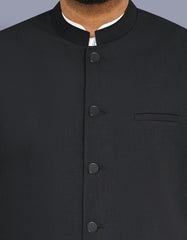 Black Plain Waist Coat WC2610S-36