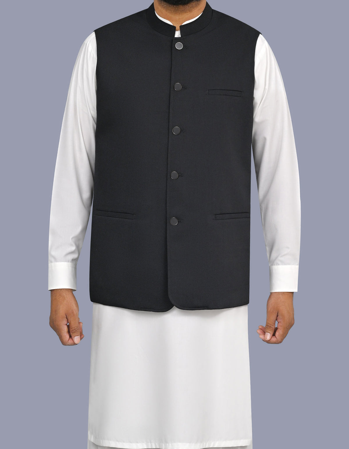 Black Plain Waist Coat WC2610S-34