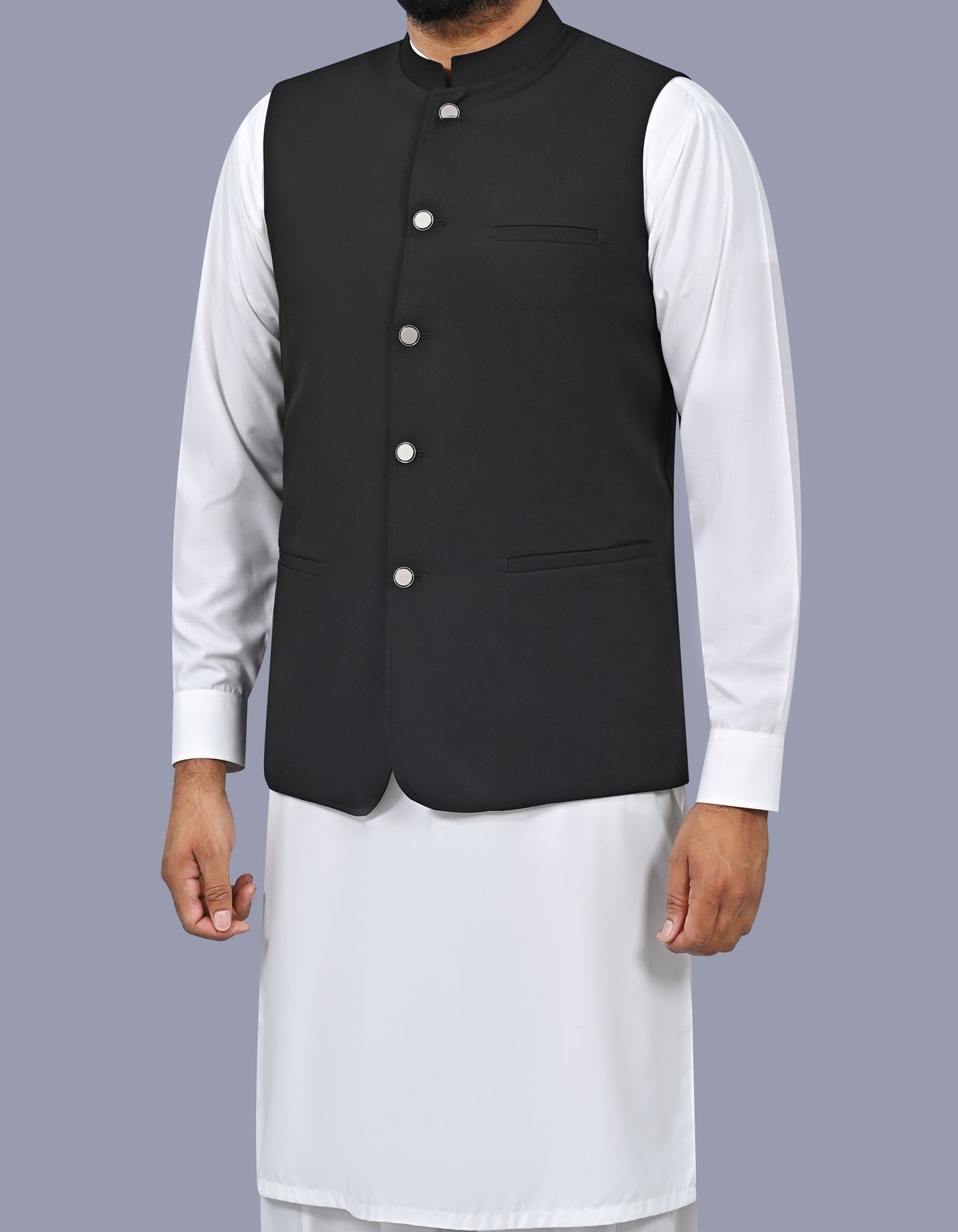 Black Plain Waist Coat WC2611C-38