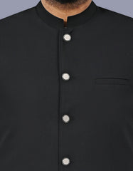 Black Plain Waist Coat WC2611C-36