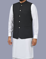 Black Plain Waist Coat WC2611S-38