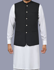 Black Plain Waist Coat WC2611S-34