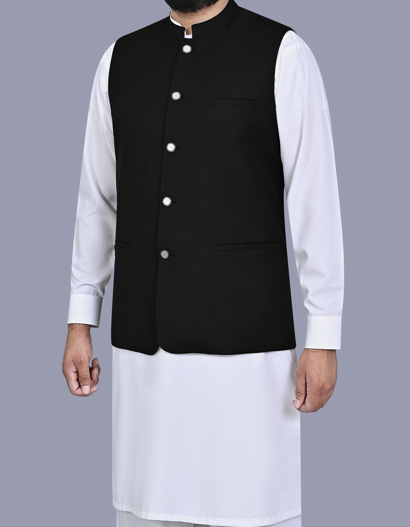 Black Plain Waist Coat WC2612C-38