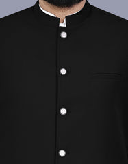 Black Plain Waist Coat WC2612S-36