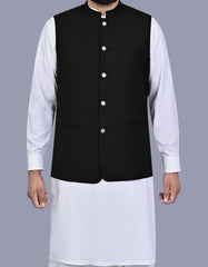 Black Plain Waist Coat WC2612S-34