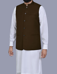 Chocolate Plain Waist Coat WC2613C-38