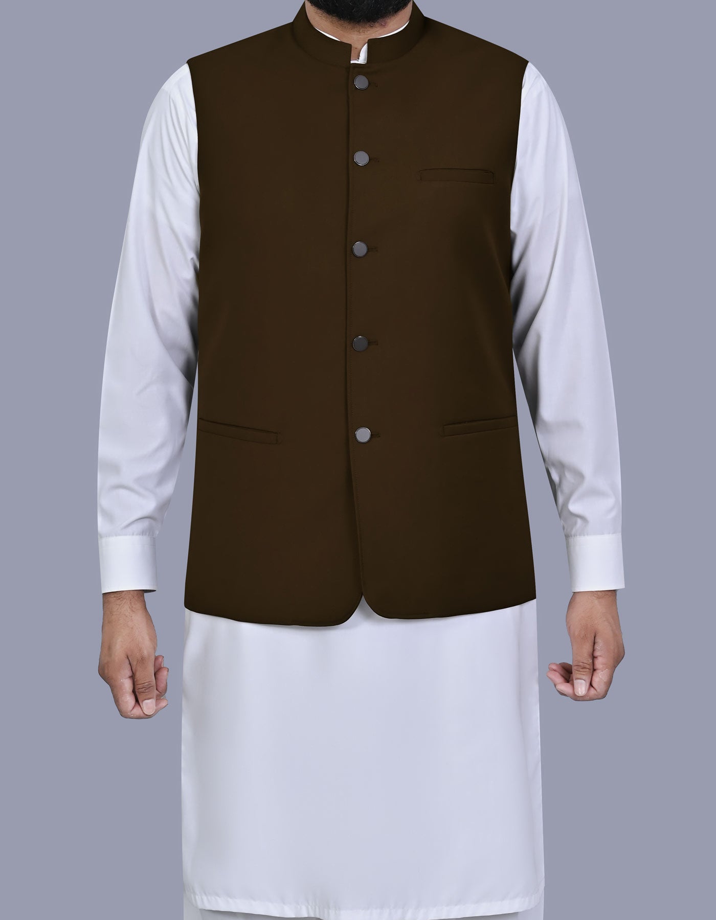 Chocolate Plain Waist Coat WC2613S-34