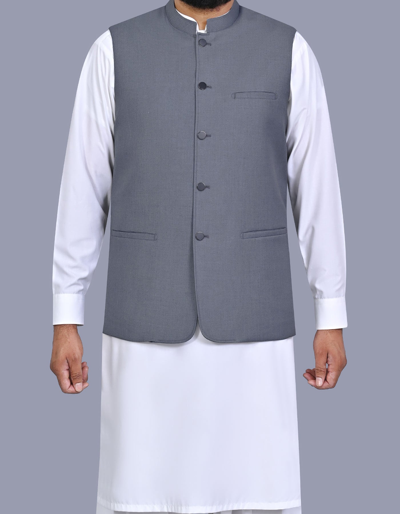 Grey Plain Waist Coat WC2615C-34