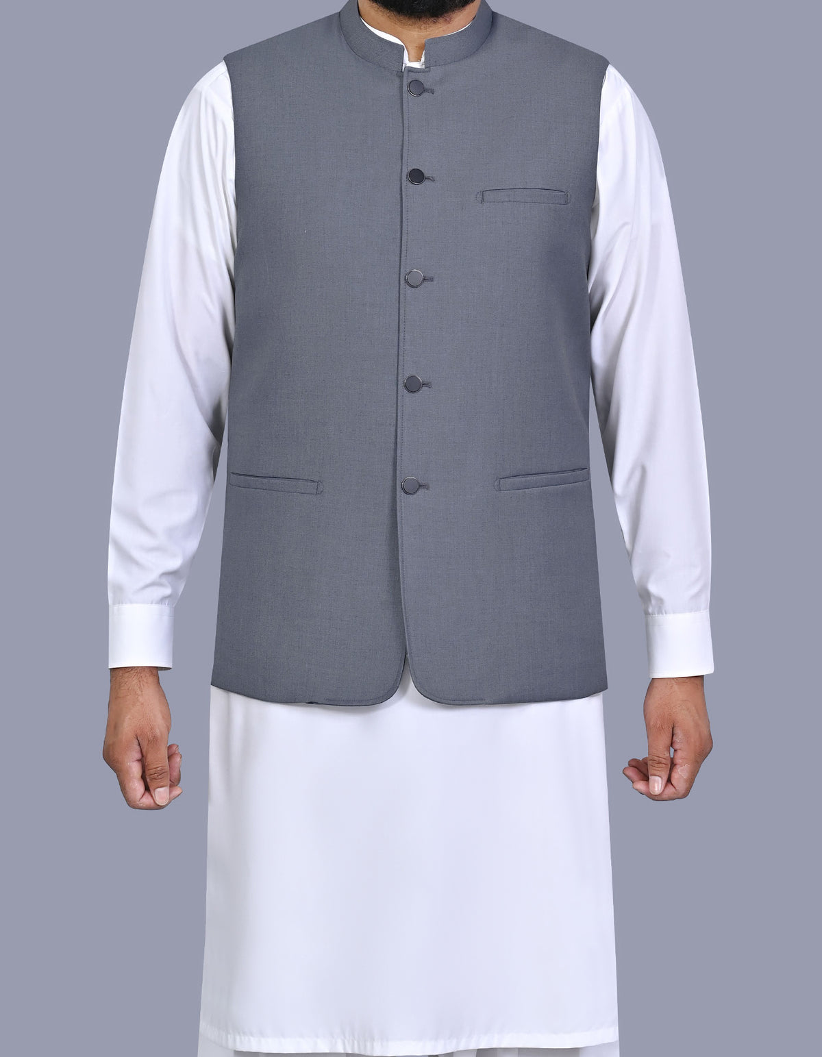 Grey Plain Waist Coat WC2615C-34