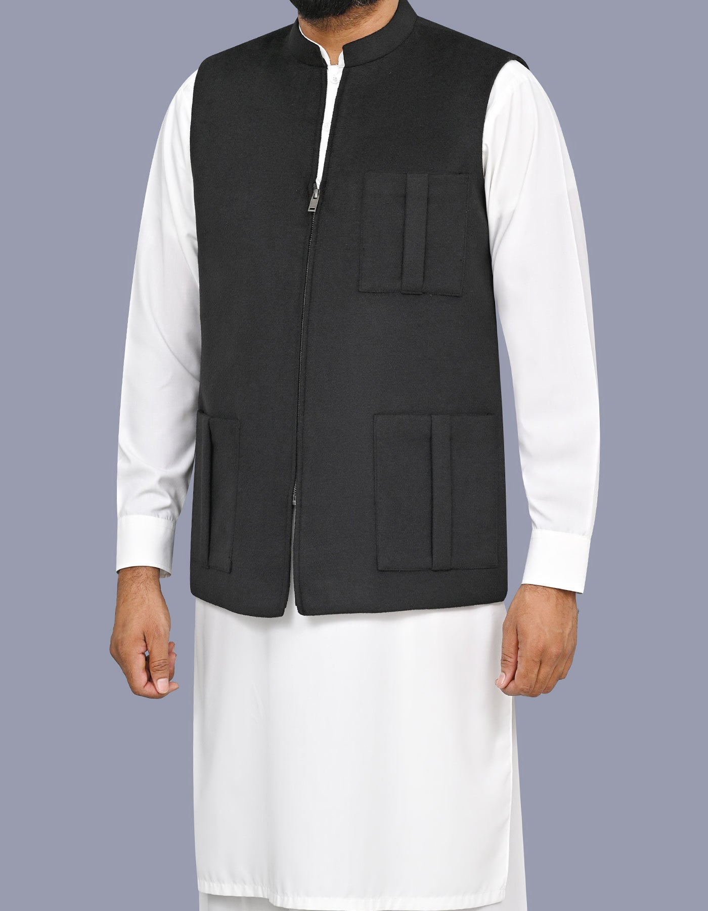 Black Plain Waist Coat WC2618C-38