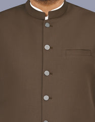Chocolate Plain Waist Coat WC2624C-36