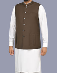 Chocolate Plain Waist Coat WC2624S-38