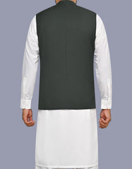 D Green Plain Waist Coat WC2625C-40