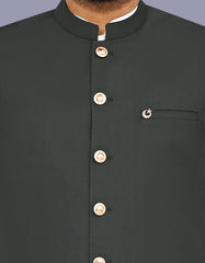 D Green Plain Waist Coat WC2625S-36