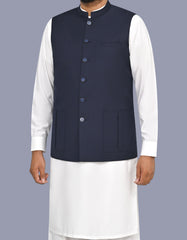 Navy Plain Waist Coat WC2626C-38