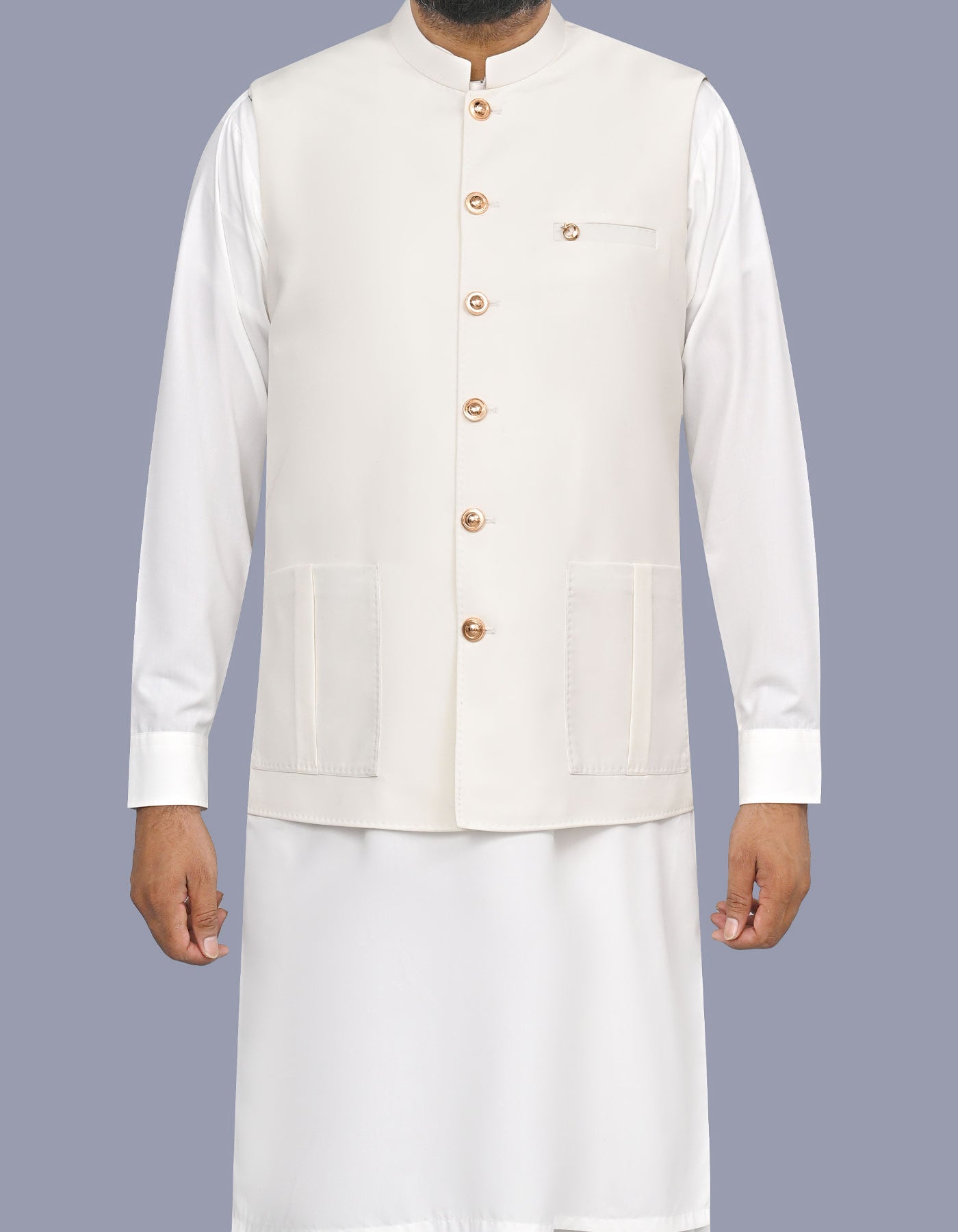 Off White Plain Waist Coat WC2627C-34