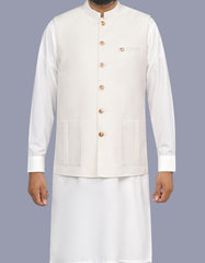 Off White Plain Waist Coat WC2627C-34