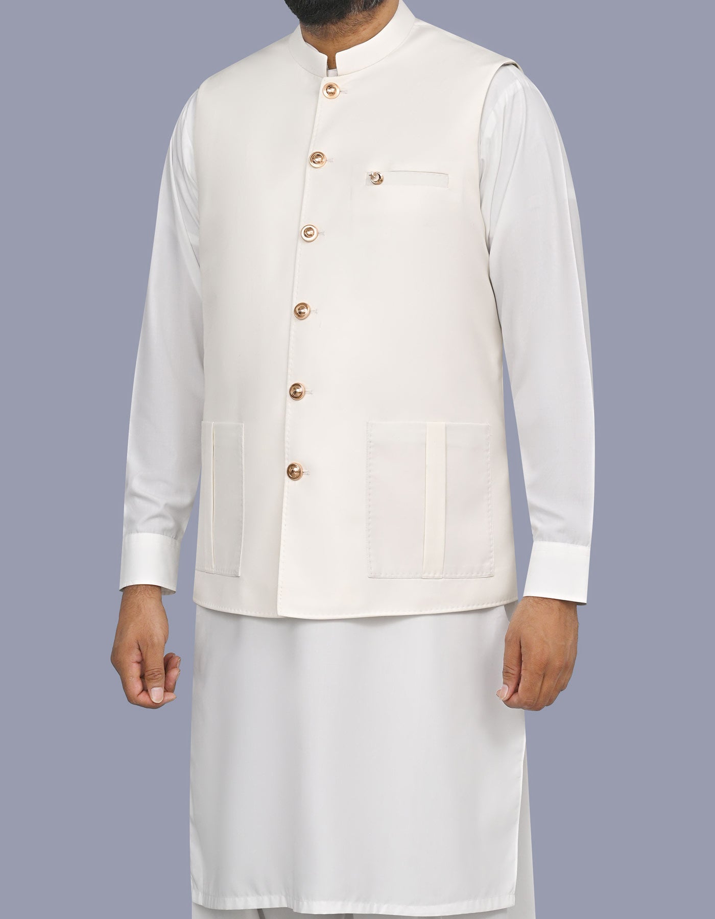 Off White Plain Waist Coat WC2627S-38