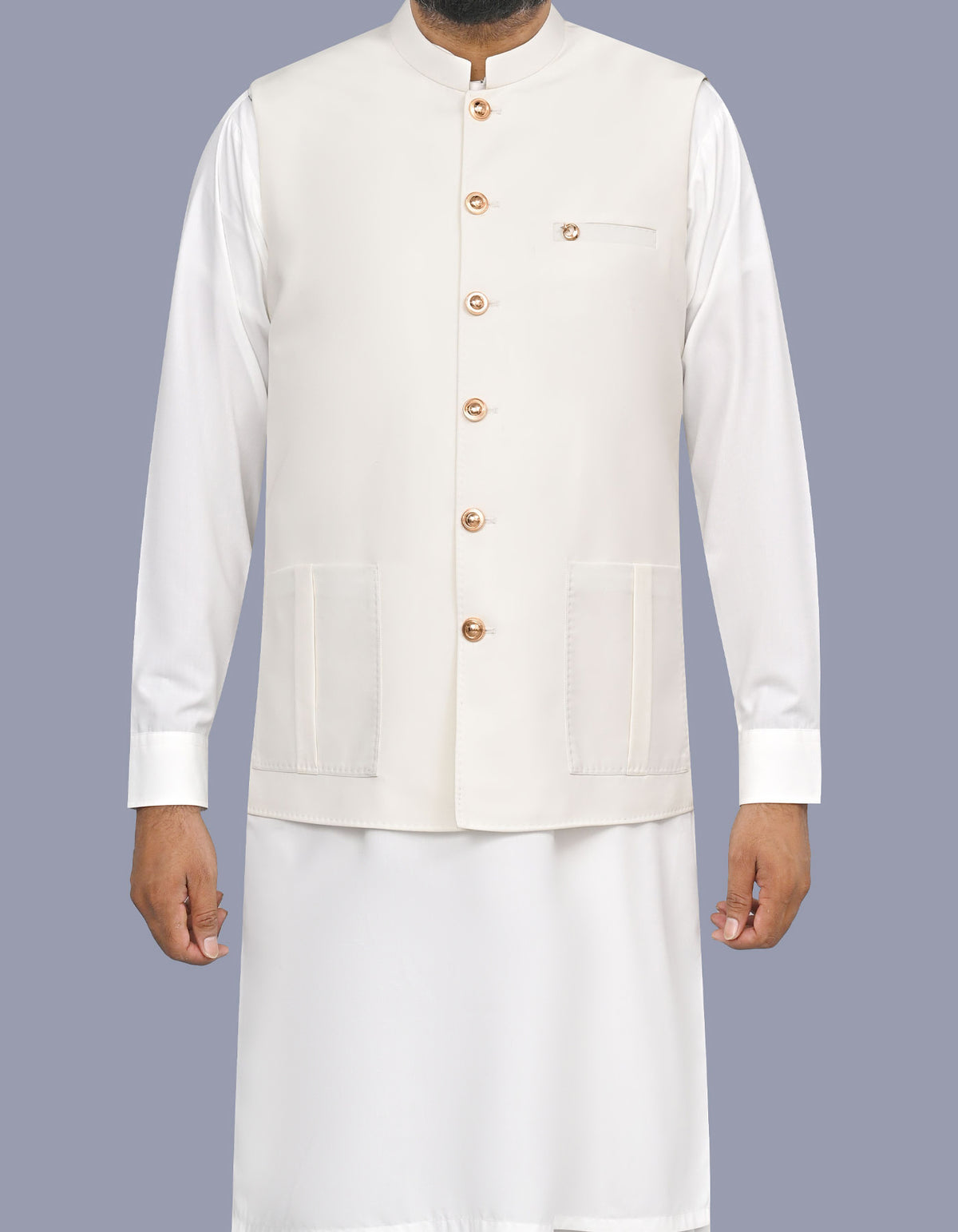 Off White Plain Waist Coat WC2627S-34