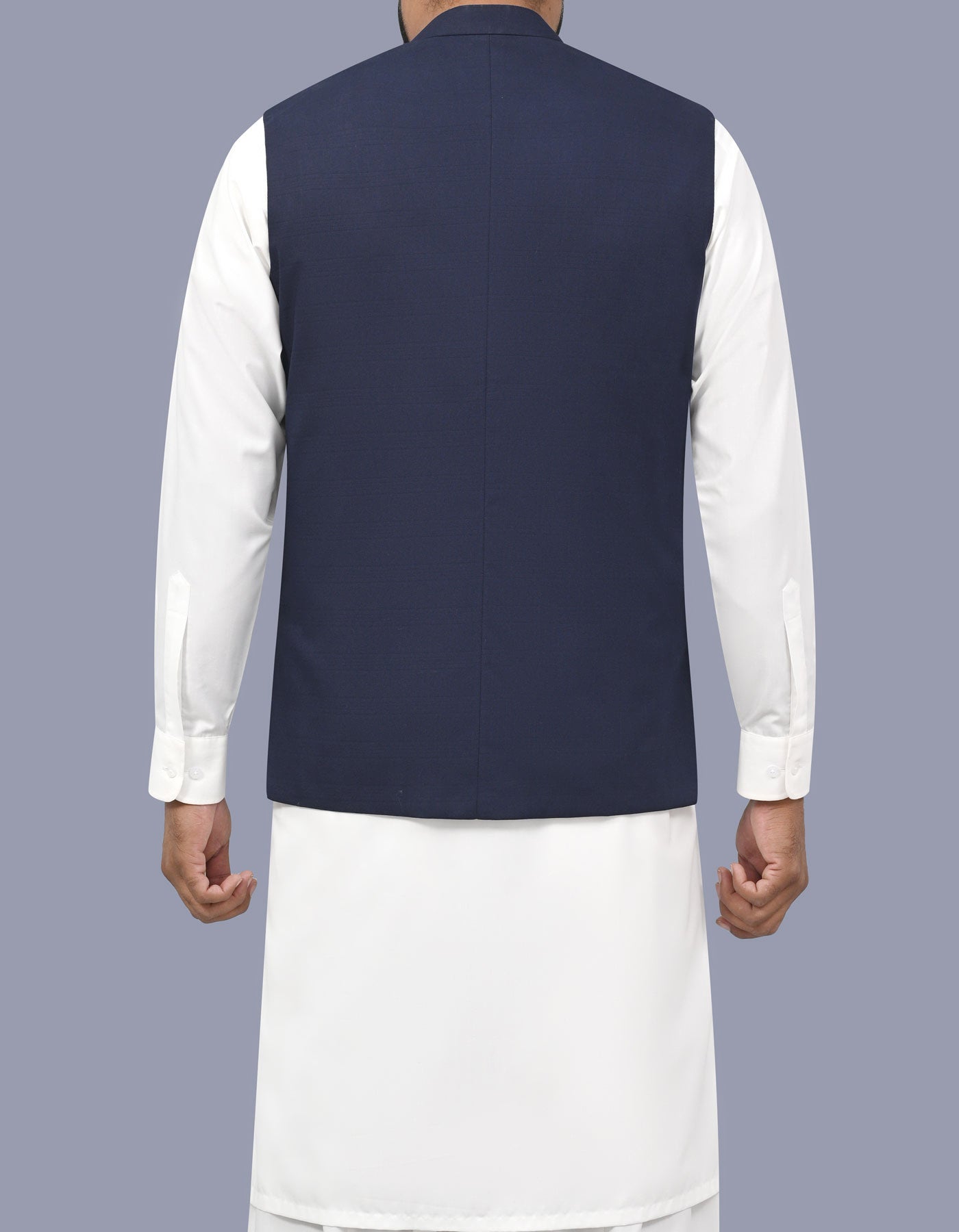 Navy Check Waist Coat WC2640C-40