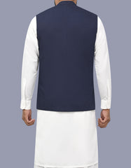 Navy Check Waist Coat WC2640C-40