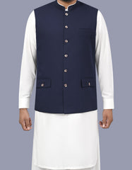 Navy Check Waist Coat WC2640C-34