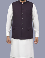 Maroon Check Waist Coat WC2641C-34