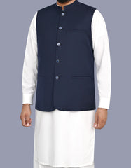Navy Plain Waist Coat WC2643S-38