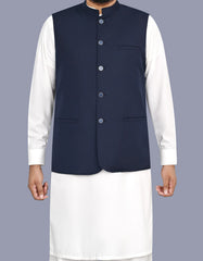 Navy Plain Waist Coat WC2643S-34