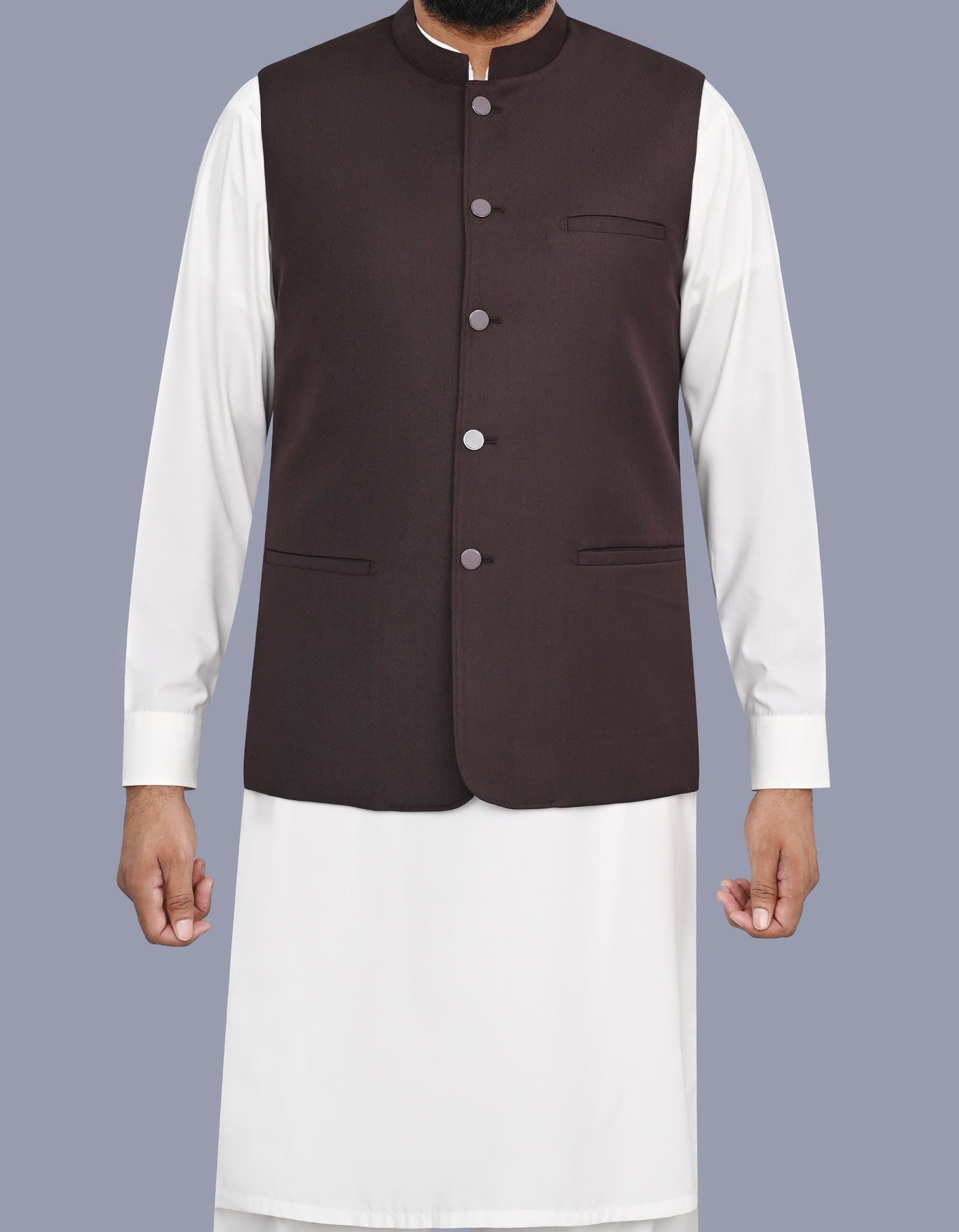 Chocolate Plain Waist Coat WC2644S-34