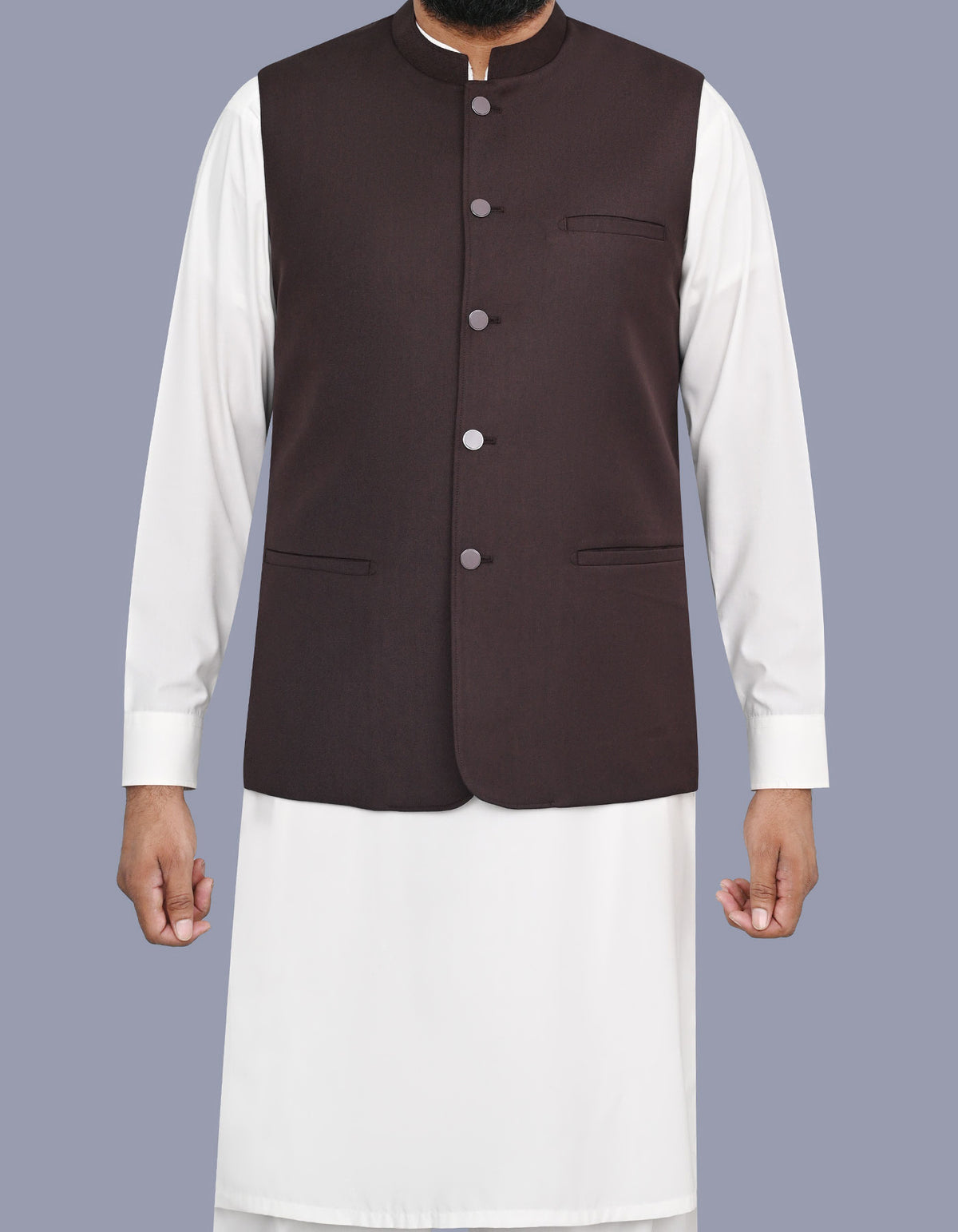 Chocolate Plain Waist Coat WC2644S-34