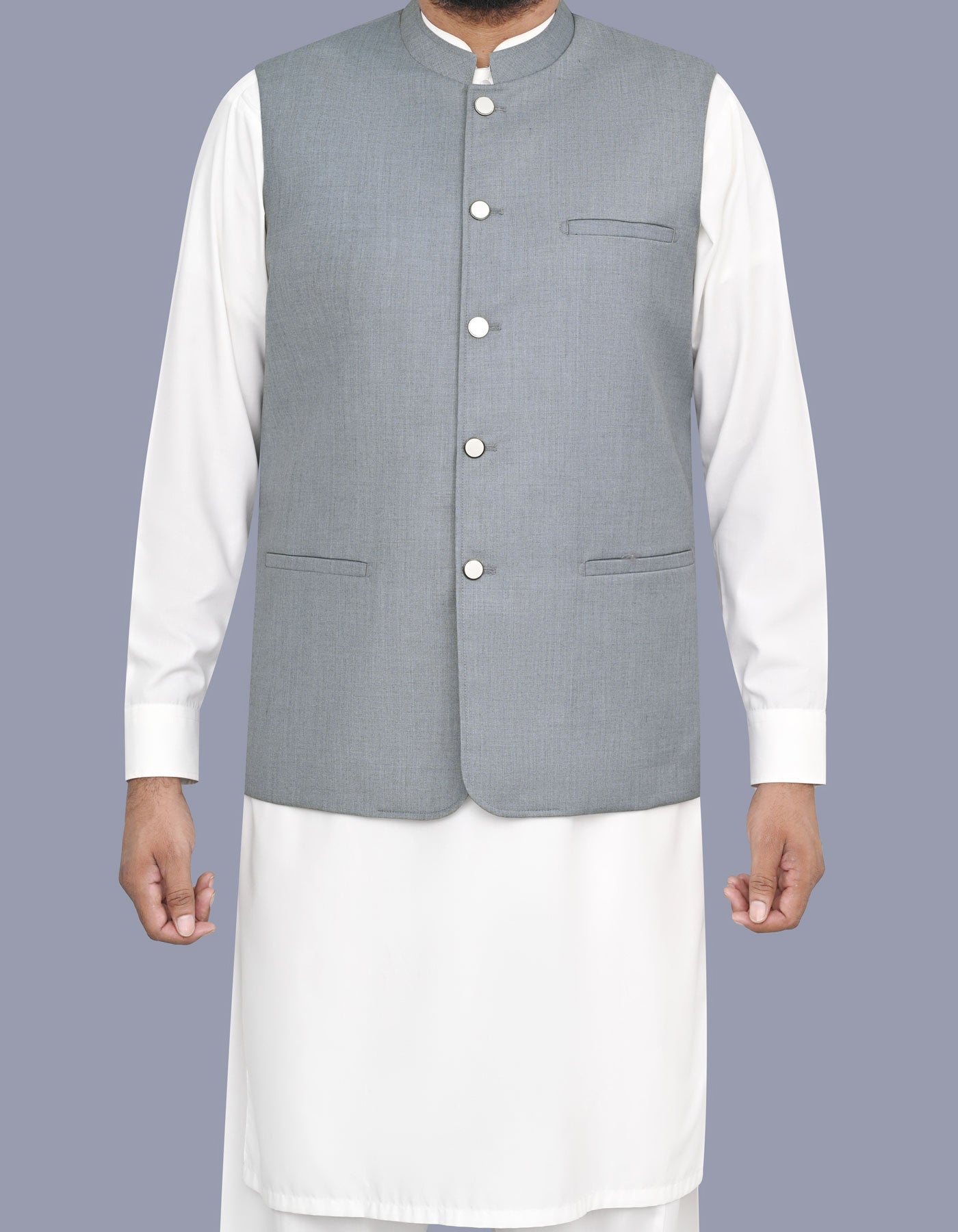 Grey Plain Waist Coat WC2646C-34