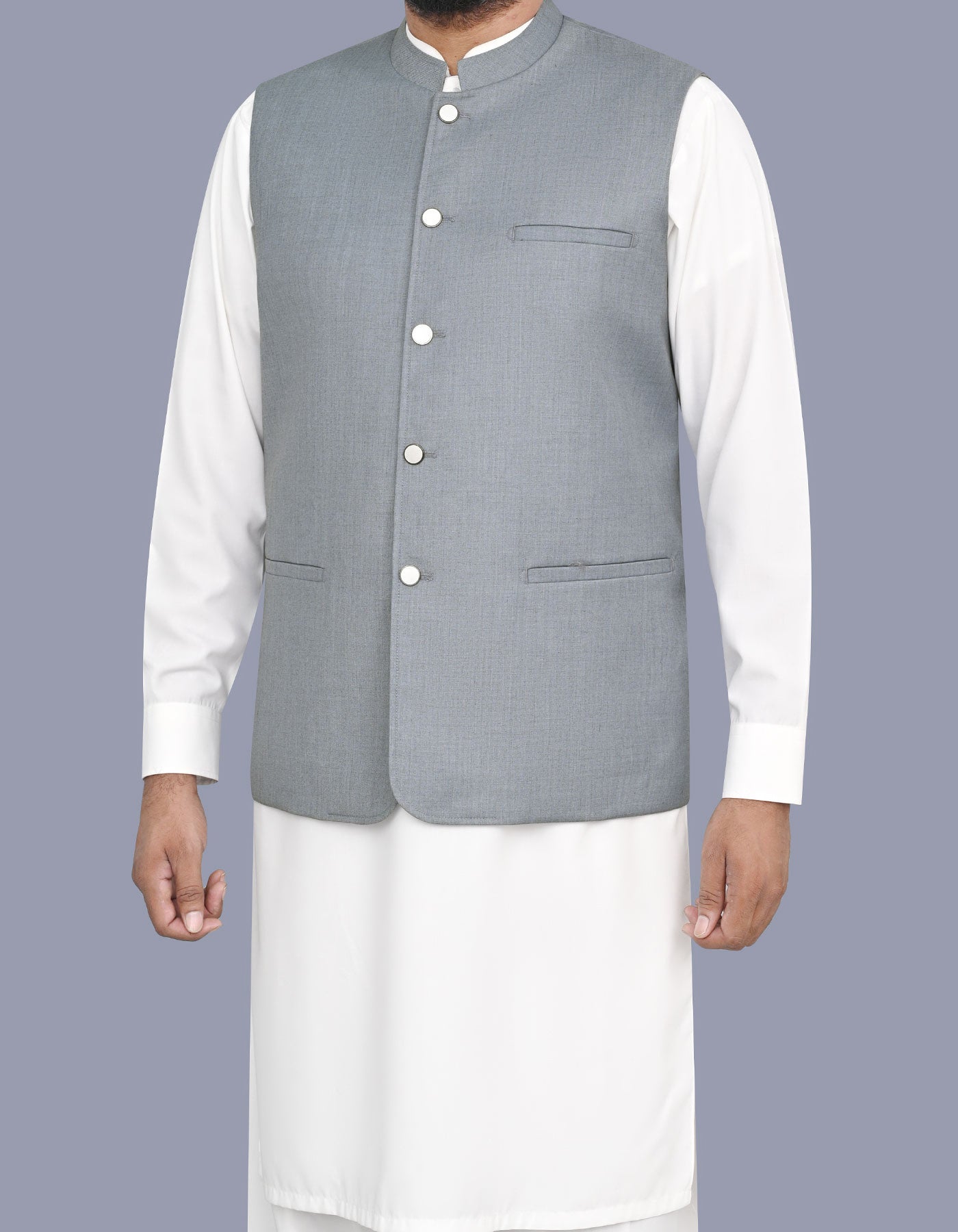 Grey Plain Waist Coat WC2646S-38