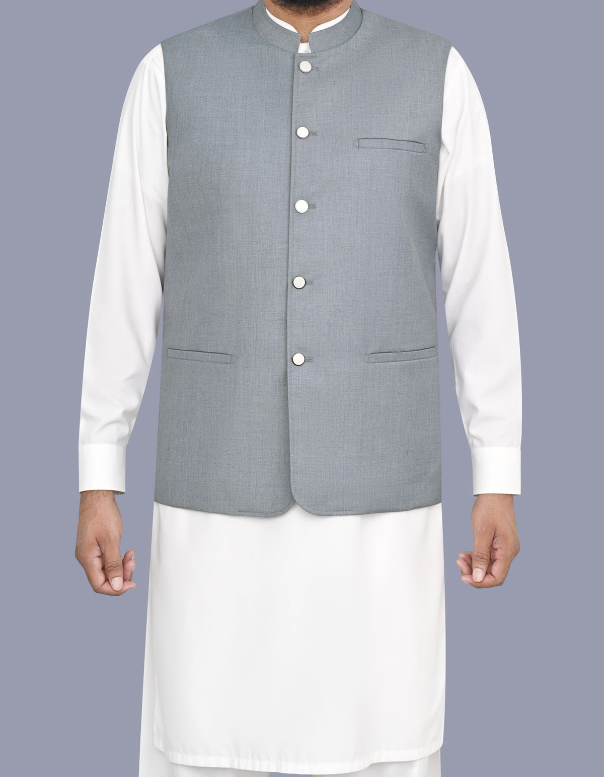 Grey Plain Waist Coat WC2646S-34