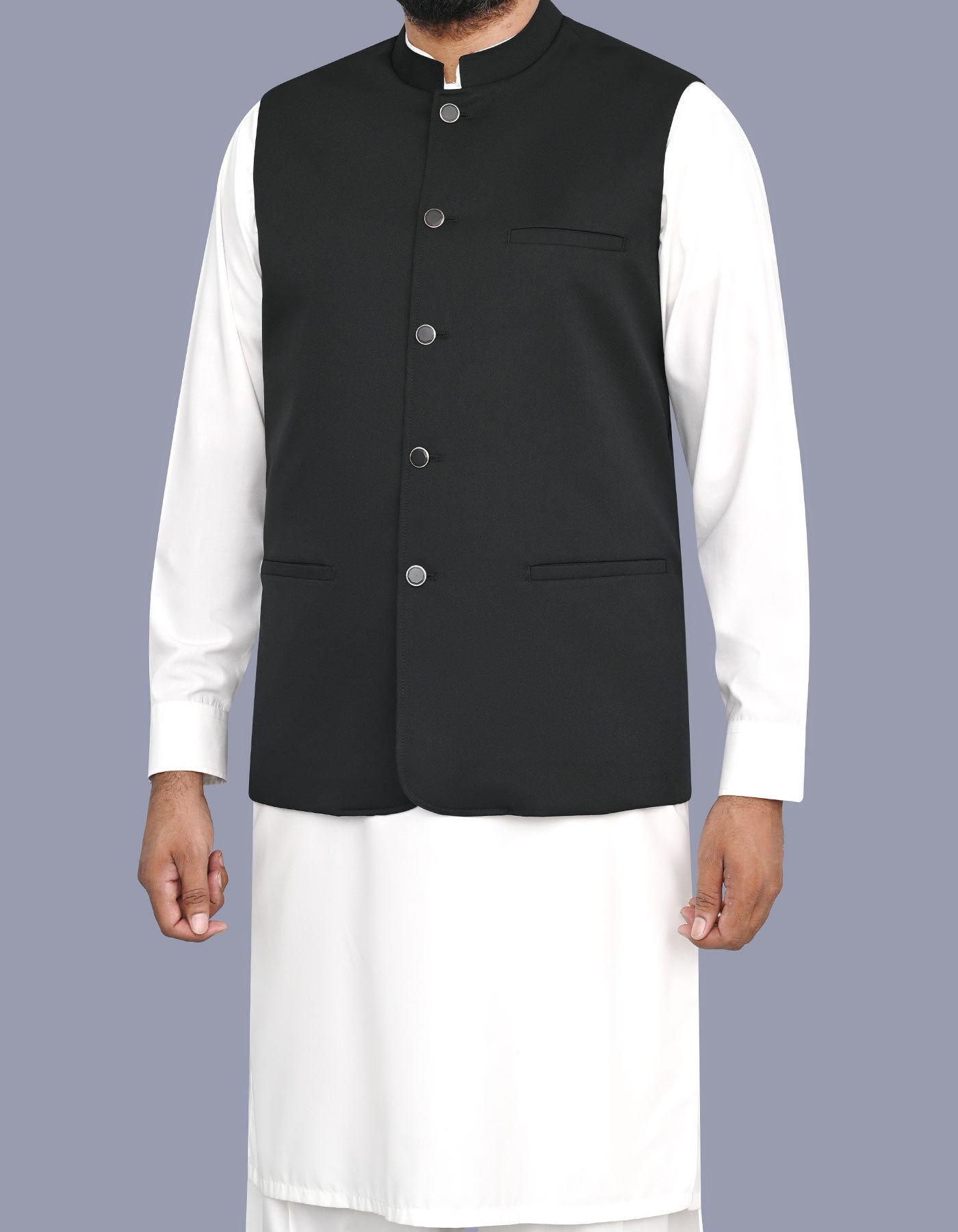 Black Plain Waist Coat WC2647C-38