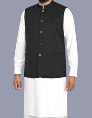 Black Plain Waist Coat WC2647C-38