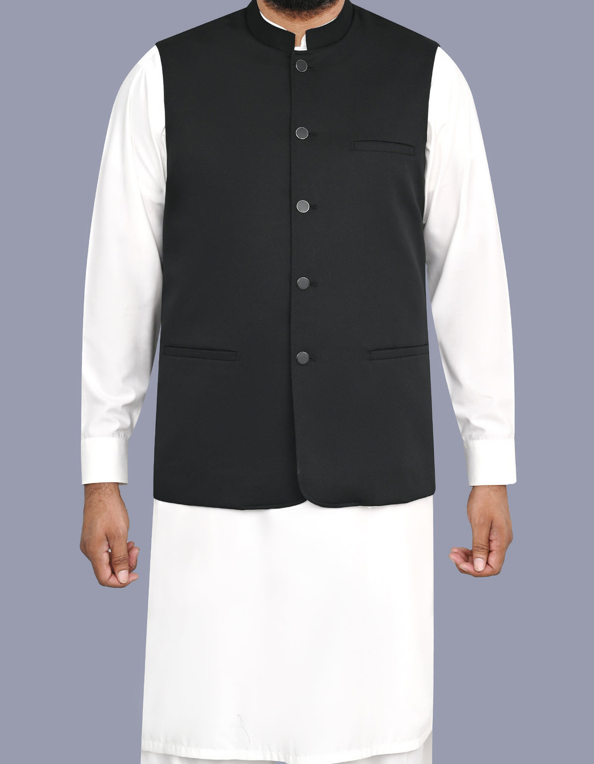 Black Plain Waist Coat WC2648C-34
