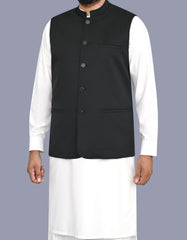 Black Plain Waist Coat WC2649C-38