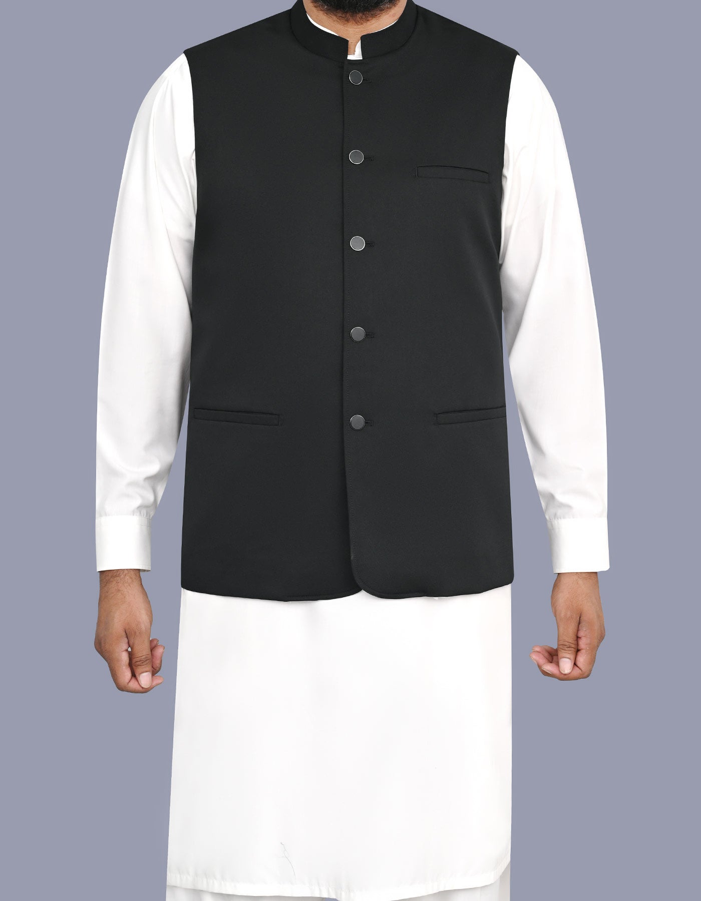 Black Plain Waist Coat WC2649S-34