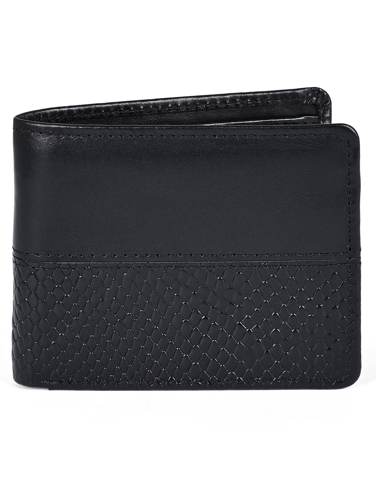 Black Texture 100% Leather Wallet