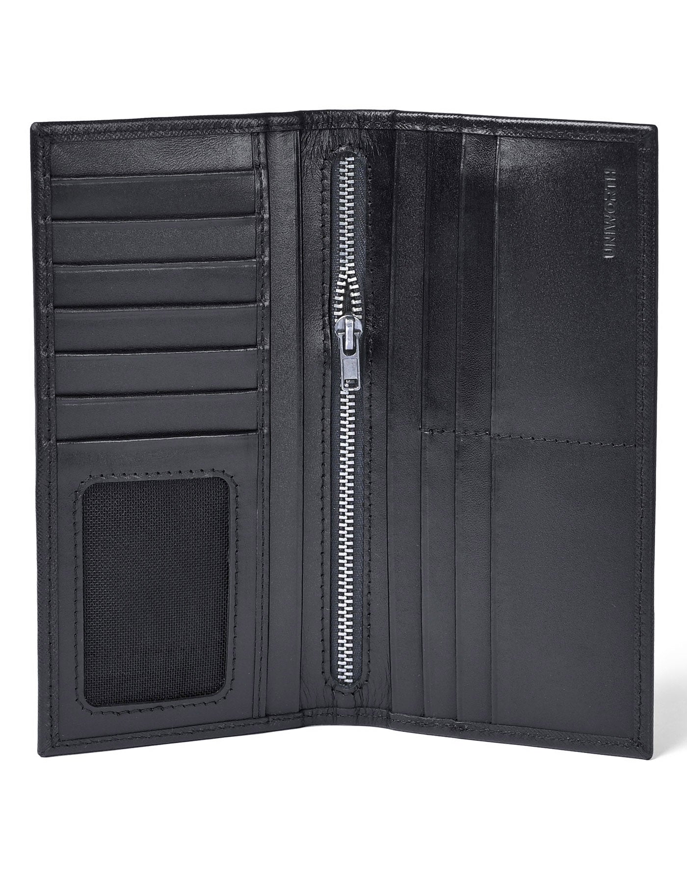 Black 100% Leather Long Wallet