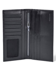 Black 100% Leather Long Wallet