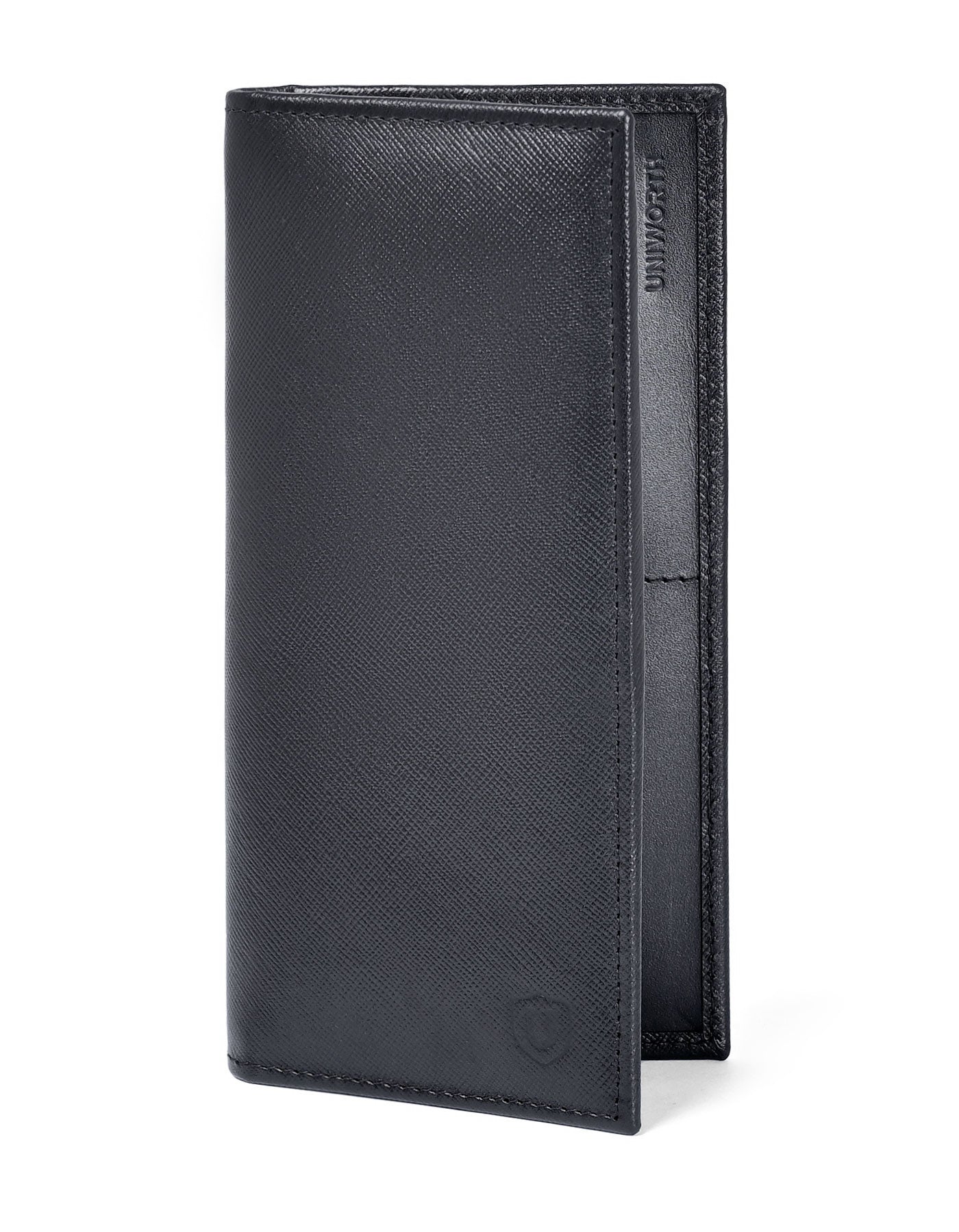 Black 100% Leather Long Wallet