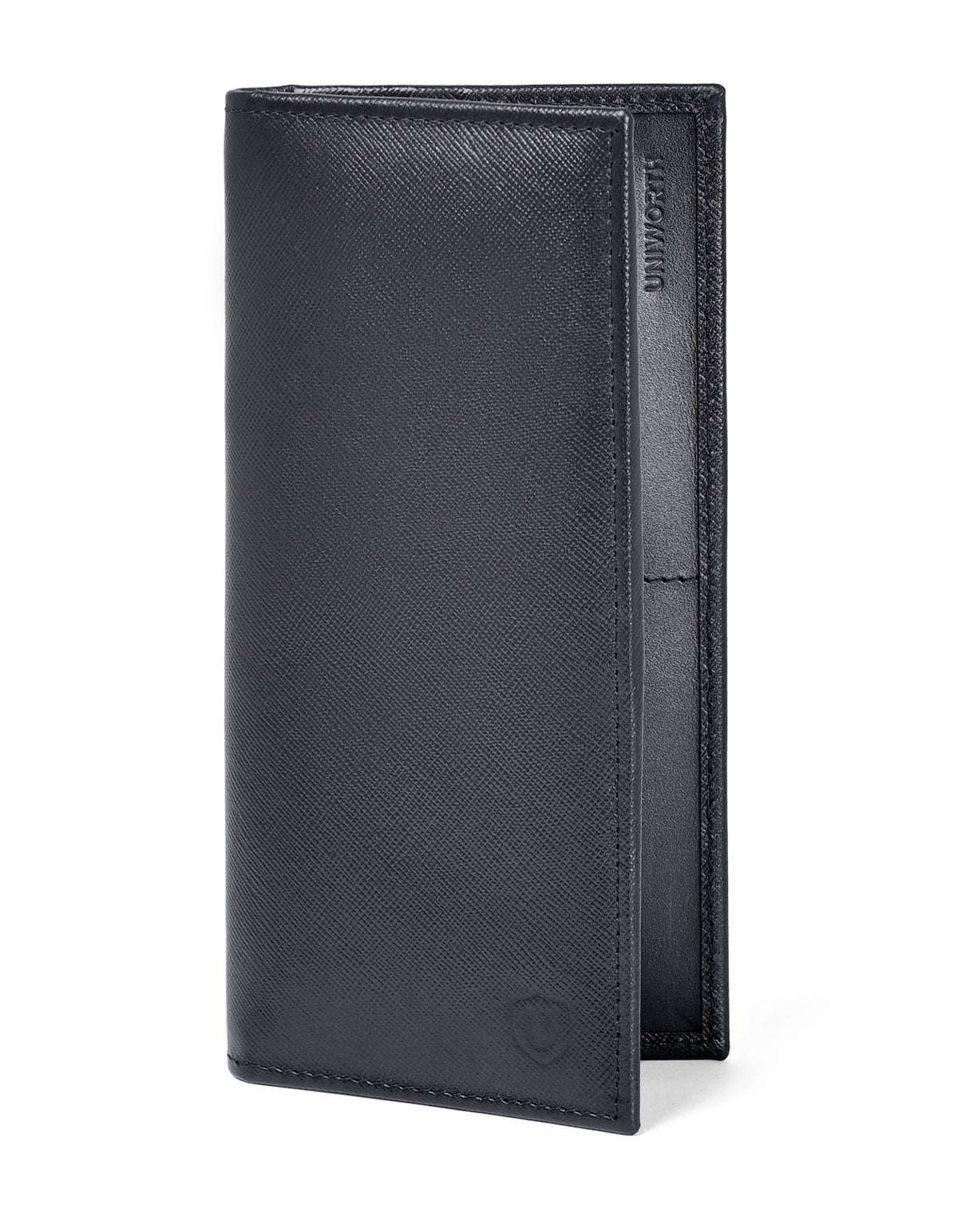 Black 100% Leather Long Wallet